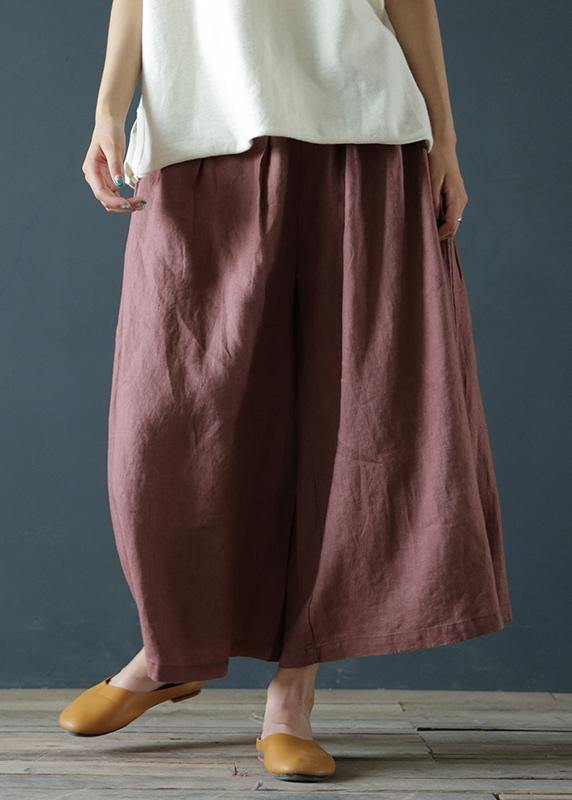 Chunxin original design cotton and linen wide-leg pants